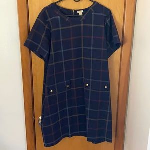 Plaid Navy JCrew Dress